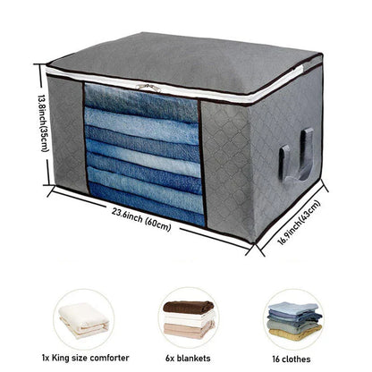Wardrobe Storage Organizer Fabric Closet Box Transparent Front