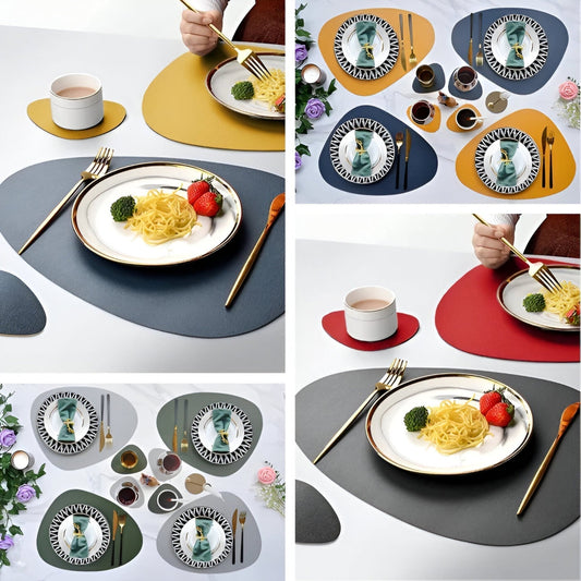 Waterproof Reversible Oval Pattern Table Placemats Non Slip Heat Resistant Dining Table Mats
