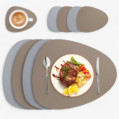 Waterproof Reversible Oval Pattern Table Placemats Non Slip Heat Resistant Dining Table Mats