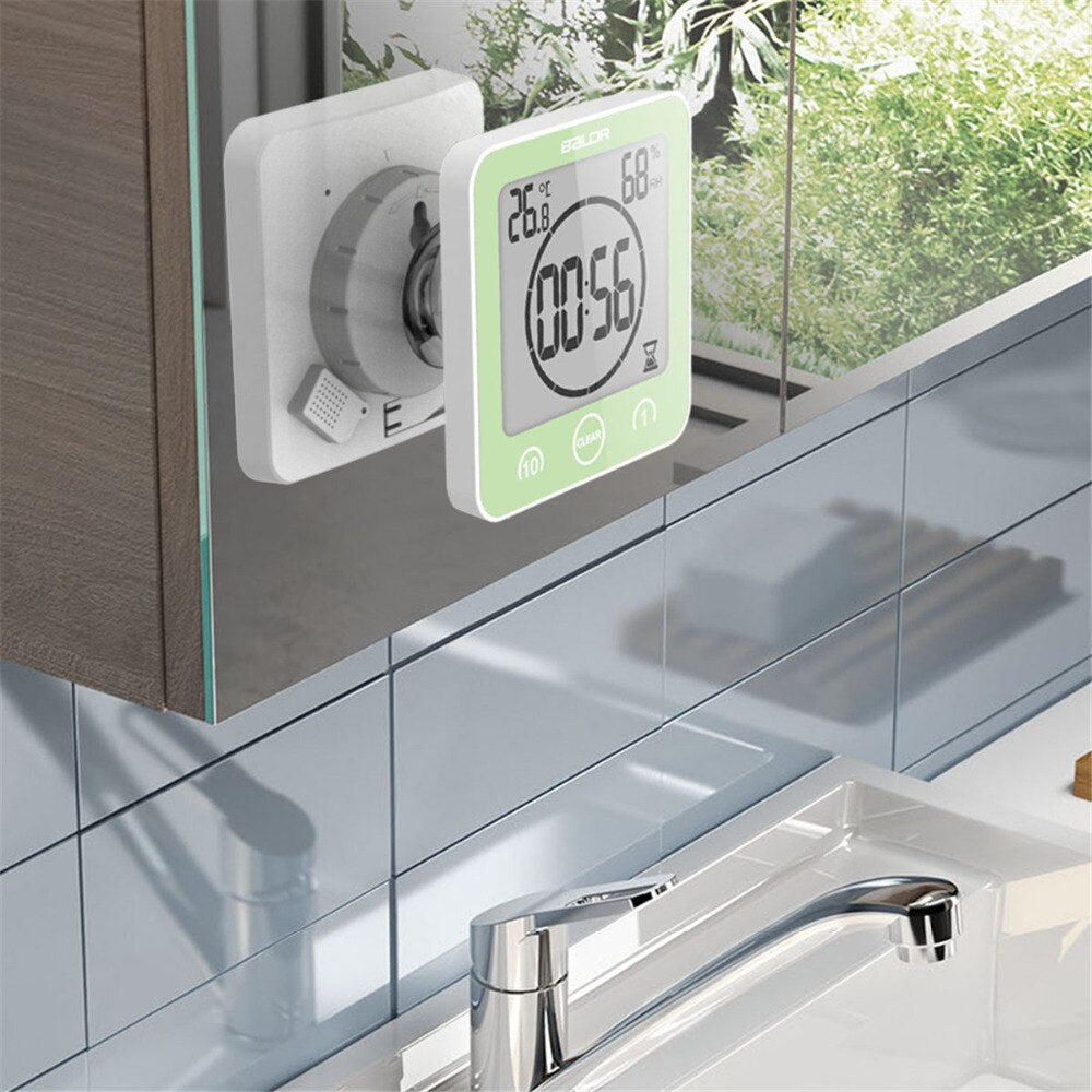 Waterproof Shower Clock Bathroom Timer Large Display
