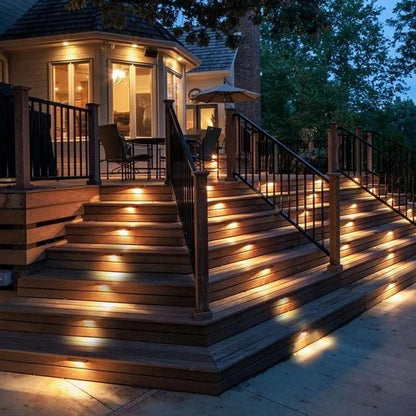 Waterproof Solar Outdoor Lights LED Step Pathway Garden Deck Lighting