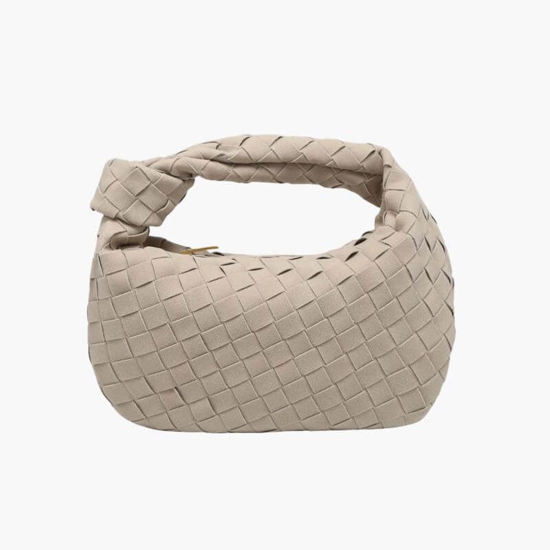 Werluxia – Women's Mini Suede Shoulder Bag with Woven Knot Design