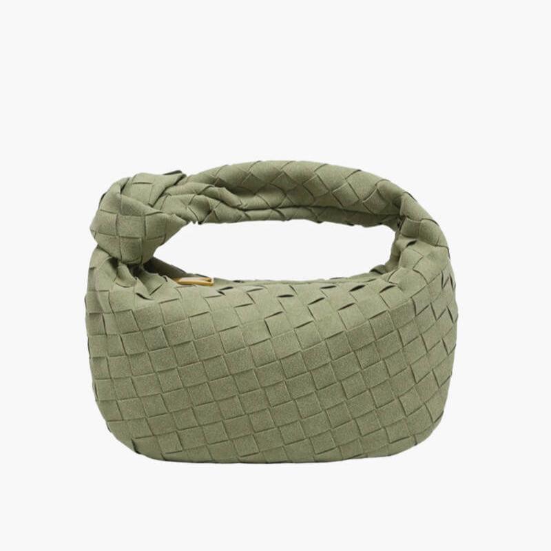 Werluxia – Women's Mini Suede Shoulder Bag with Woven Knot Design