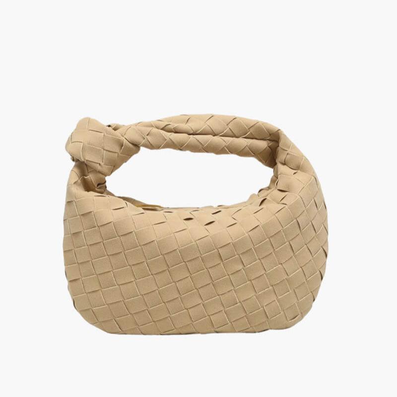 Werluxia – Women's Mini Suede Shoulder Bag with Woven Knot Design