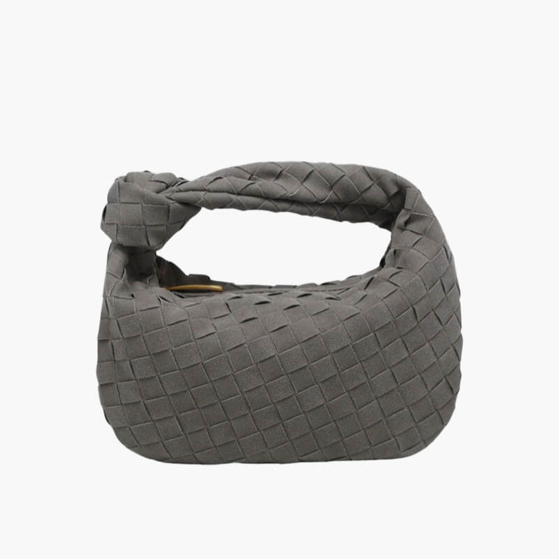 Werluxia – Women's Mini Suede Shoulder Bag with Woven Knot Design