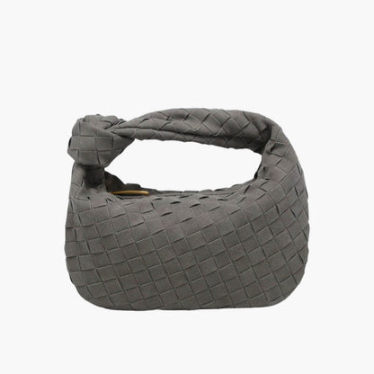 Werluxia – Women's Mini Suede Shoulder Bag with Woven Knot Design