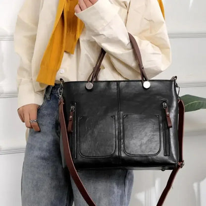 Werluxia – Women's Vintage PU Leather Shoulder Bag with Adjustable Crossbody Strap