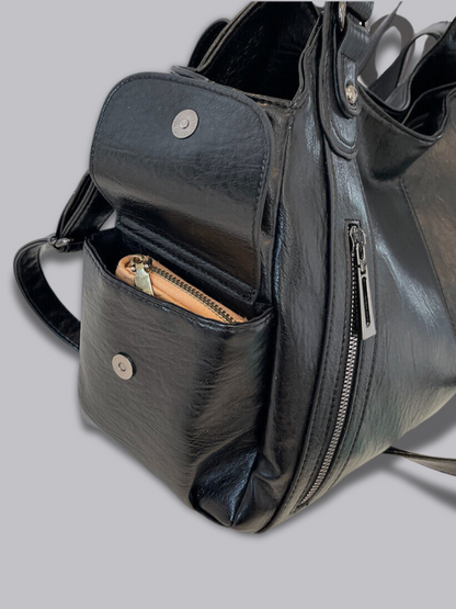 Women's Large Capacity Crossbody Shoulder Bag with Wide Adjustable Strap and Secure Zipper