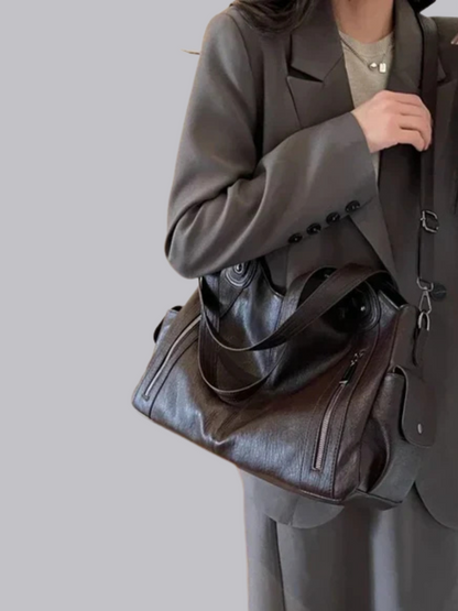 Women's Large Capacity Crossbody Shoulder Bag with Wide Adjustable Strap and Secure Zipper