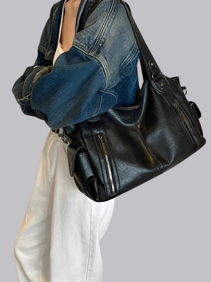 Women's Large Capacity Crossbody Shoulder Bag with Wide Adjustable Strap and Secure Zipper