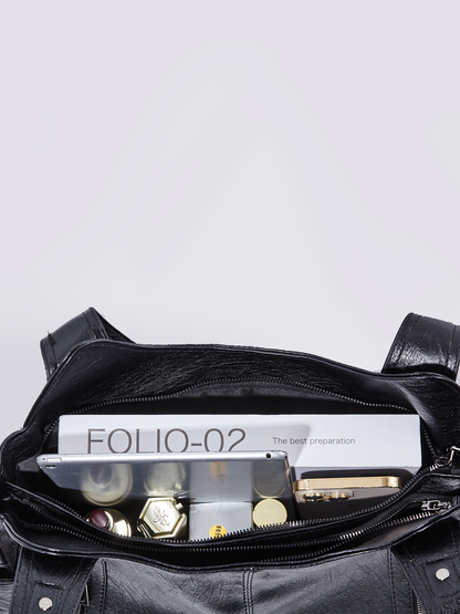 Women's Large Capacity Crossbody Shoulder Bag with Wide Adjustable Strap and Secure Zipper