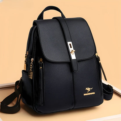 Women's Luxury Leather Backpack Elegant Everyday Office Carry