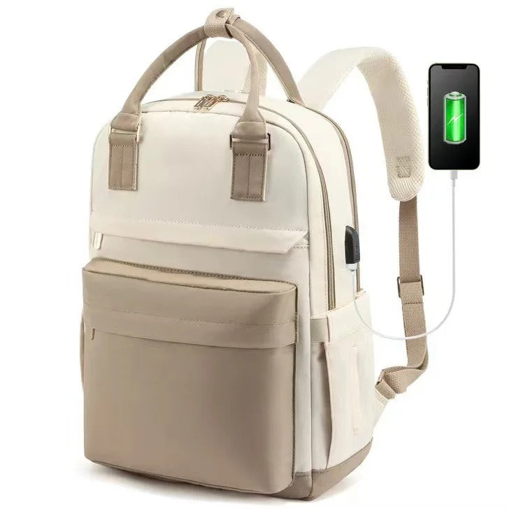 Women’s Waterproof Laptop Backpack 17 Inch with USB Charging Port – Elegant Backpack for School, Work and Travel