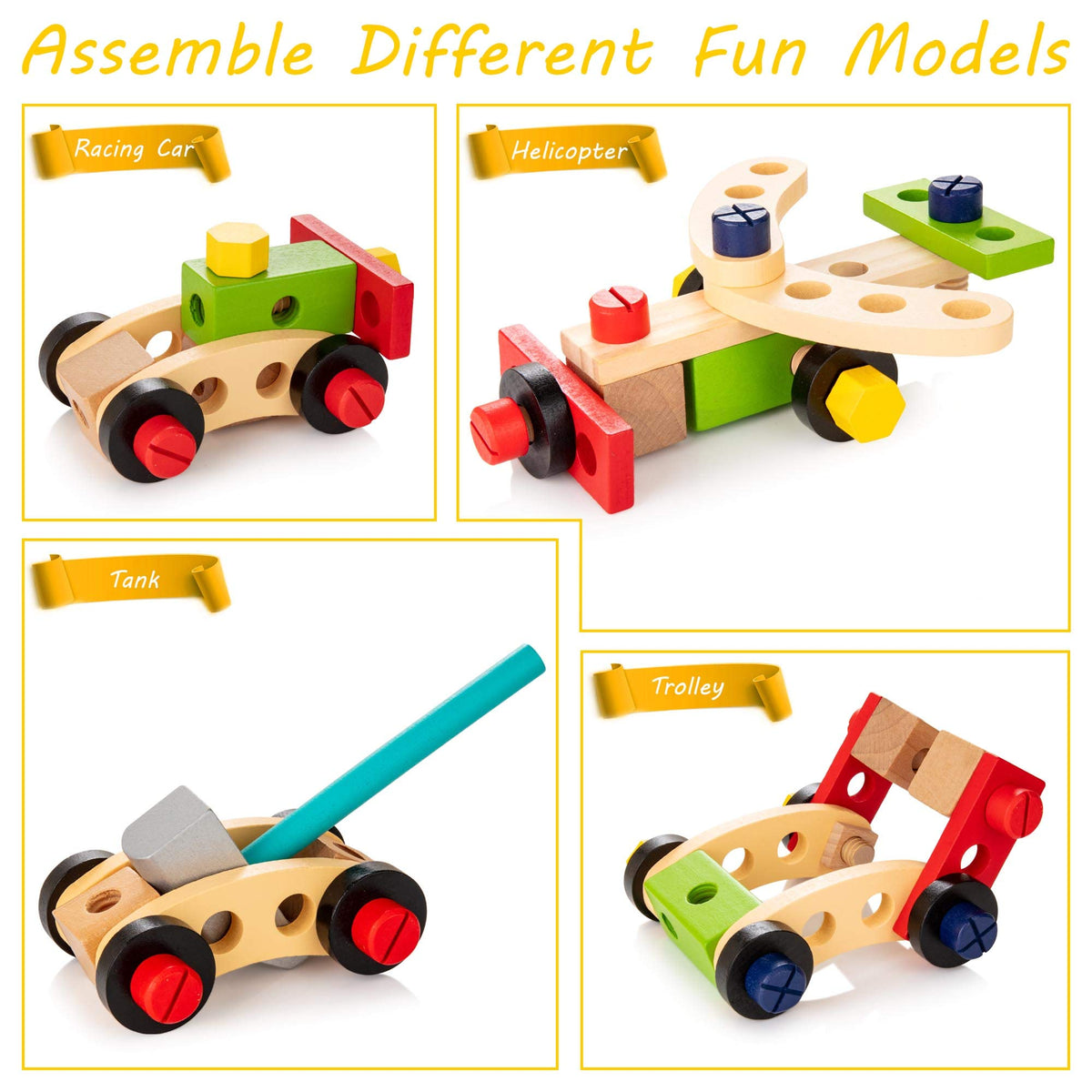 Wooden Tool Box for Kids Creative and Educational Building Set